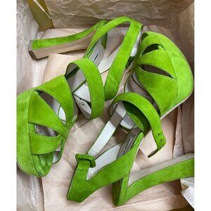 Miu Miu Green Suede Platform sandals Sz EU 39.5 US 9.5